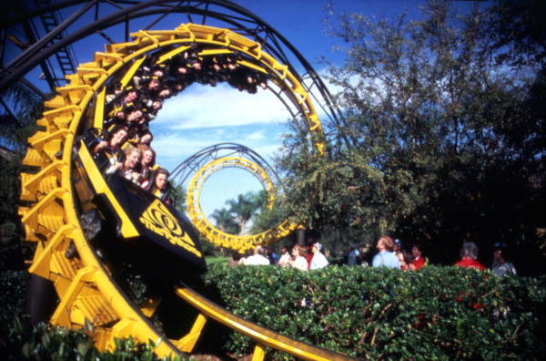 "The Python" roller coaster at the Busch Gardens amusement park